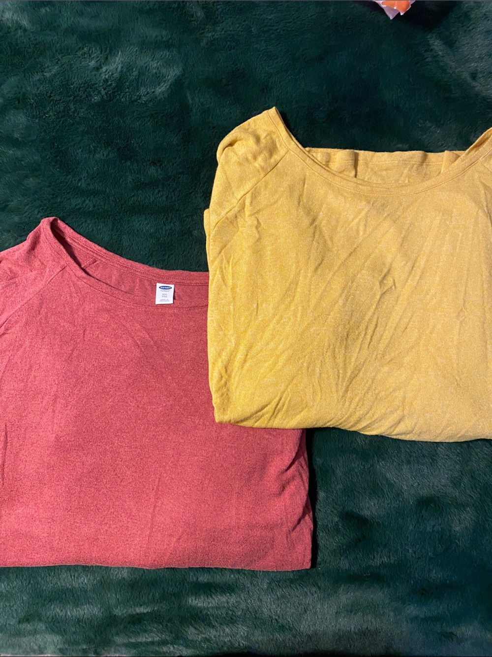 Old Navy Long-Sleeve Tees in Rose and Mustard